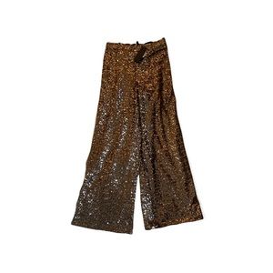 Banana Republic High Rise Wide Leg Sequin Pant Bronze NWT Medium Holiday